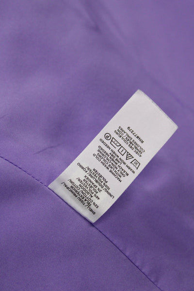 Ann Taylor Women's Cotton Collard Button  Blazer Purple Size 12P