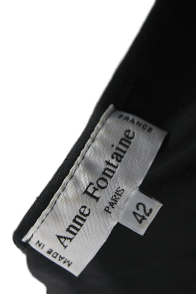 Anne Fontaine Women Black Square Neck Jersey Tank Size 42