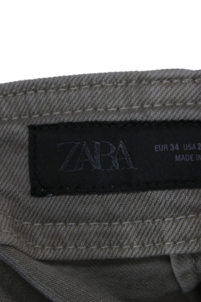 Zara Unisex Carpenter Pants Beige Cotton Polyester Button Inseam 27 Size 2