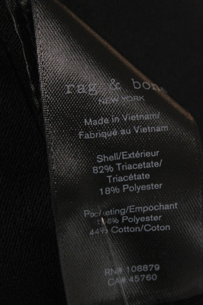 Rag & Bone Women Dress Pants Black Zip Cotton Polyester Size 6