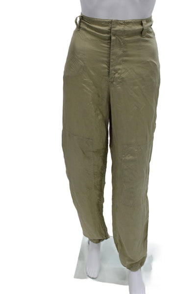 Splits 59 Unisex Beige Silk Cargo Windbreaker Pants Size M