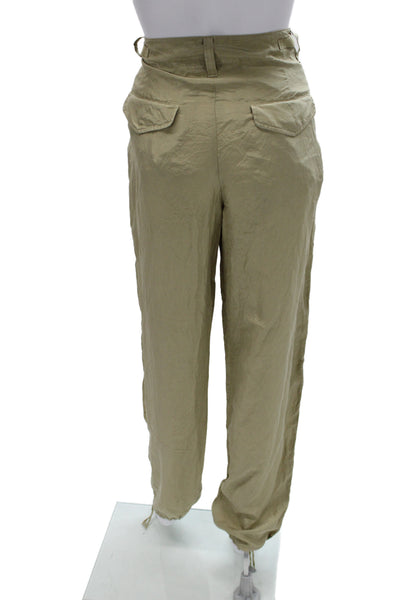 Splits 59 Unisex Beige Silk Cargo Windbreaker Pants Size M