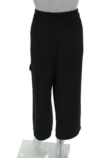 Donni Women Cargo Sweatpants Black Drawstring Solid Rayon Blend Size M