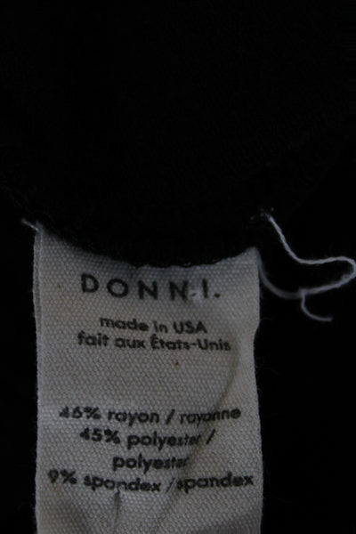 Donni Women Cargo Sweatpants Black Drawstring Solid Rayon Blend Size M