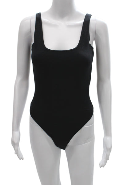 Naadam Women Sleeveless Square Neck One Piece Top Black Cashmere Blend Size M