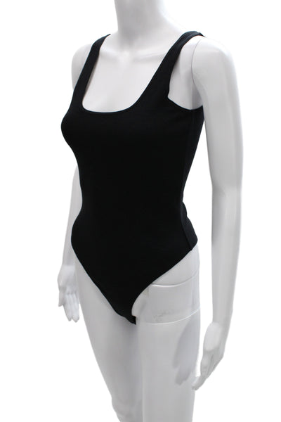 Naadam Women Sleeveless Square Neck One Piece Top Black Cashmere Blend Size M
