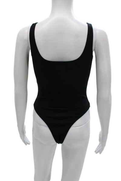 Naadam Women Sleeveless Square Neck One Piece Top Black Cashmere Blend Size M