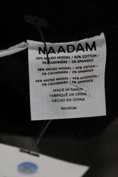 Naadam Women Sleeveless Square Neck One Piece Top Black Cashmere Blend Size M