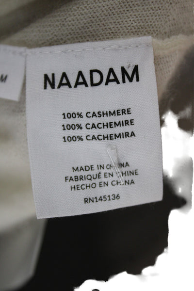 Naadam Womens 100% Cashmere Crew Neck Short Sleeve Basic T-Shirt White Size M