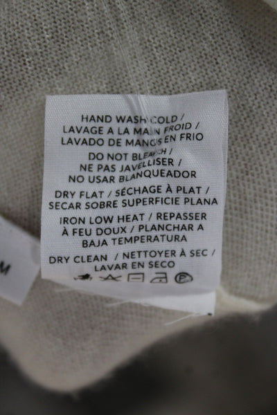 Naadam Womens 100% Cashmere Crew Neck Short Sleeve Basic T-Shirt White Size M