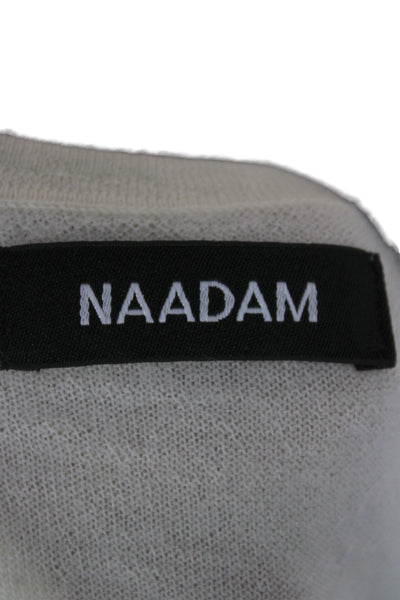 Naadam Womens 100% Cashmere Crew Neck Short Sleeve Basic T-Shirt White Size M