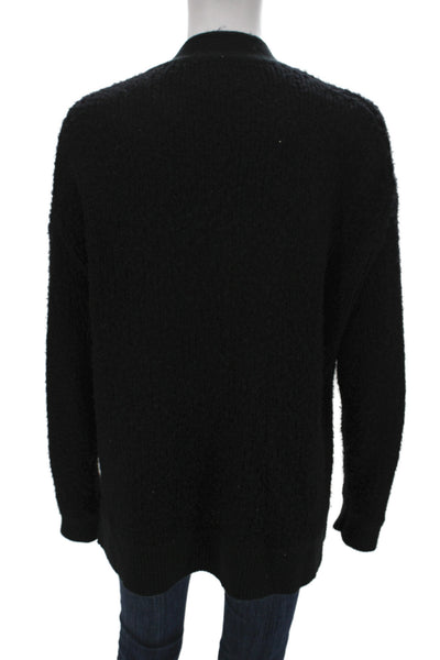 Naadam Unisex Black V-Neck Button Cashmere Wool Cardigan Long Sleeve Size L