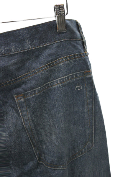 Rag & Bone Unisex Wide-Leg Dark Blue Tencel High Rise Jeans Size 26