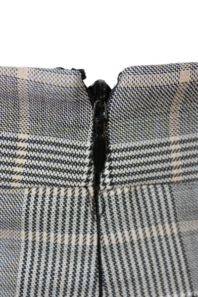 Tibi Women Wrap Skort Gray Plaid Wool Blend Size 8