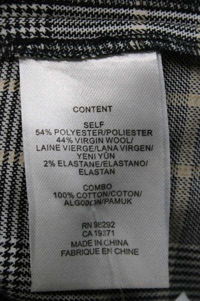 Tibi Women Wrap Skort Gray Plaid Wool Blend Size 8