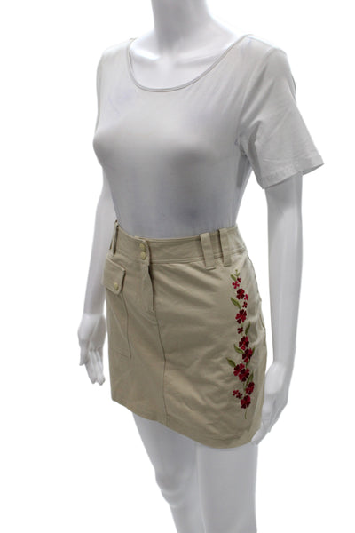 Cynthia Cynthia Steffe Women Beige Floral Mini Cargo Skirt Size 6