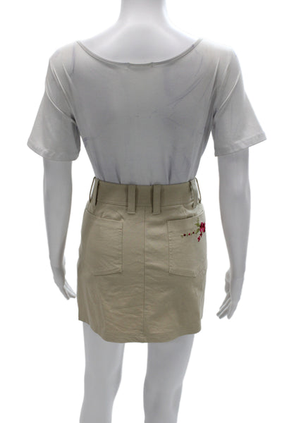 Cynthia Cynthia Steffe Women Beige Floral Mini Cargo Skirt Size 6