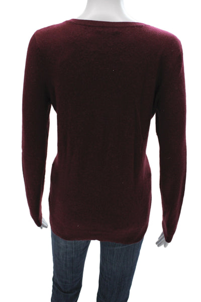 C by Bloomingdales Unisex Pullover V-Neck Cashmere Sweater Red Size L