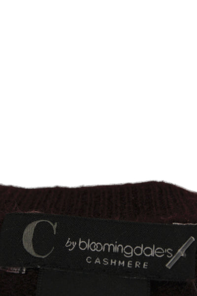 C by Bloomingdales Unisex Pullover V-Neck Cashmere Sweater Red Size L