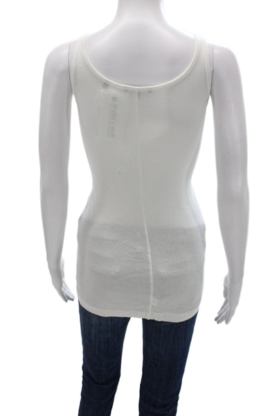 Vince Womens Basic Camisole White Round Neck Sleeveless Size L