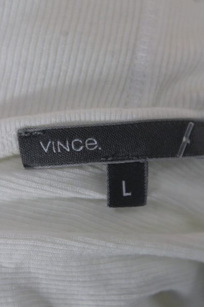Vince Womens Basic Camisole White Round Neck Sleeveless Size L