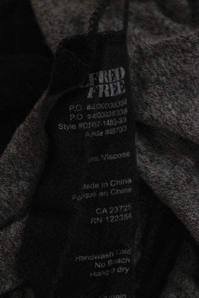 We The Free Womens Basic Black Round Neck T-Shirt Viscose Short Sleeve Size M