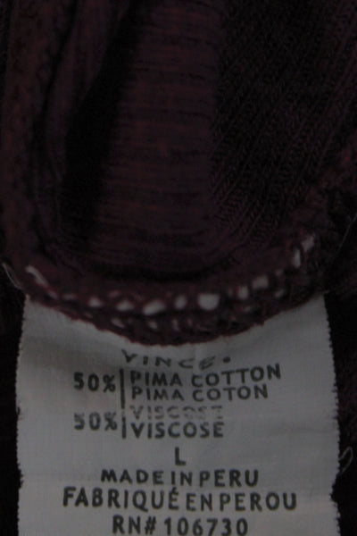 Vince Women Purple Cotton Sleeveless Camisole Top Size L