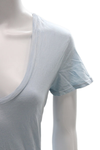 Standard James Perse Women Light Blue Jersey T-Shirt Short Sleeve Cotton Size 2