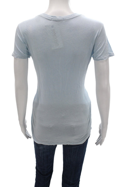 Standard James Perse Women Light Blue Jersey T-Shirt Short Sleeve Cotton Size 2