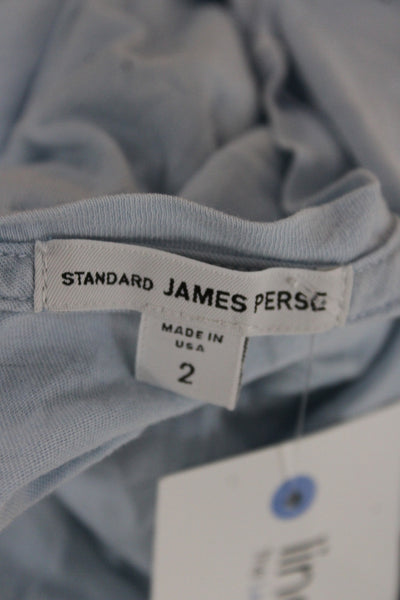 Standard James Perse Women Light Blue Jersey T-Shirt Short Sleeve Cotton Size 2
