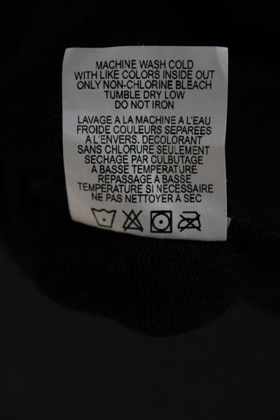 Theory Women Basic Long Sleeve Round Neck Top Black Modal Size L