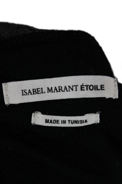 Isabel Marant Etoile Women Ringer T-Shirt Dark Gray V-Neck Short Sleeve Size S
