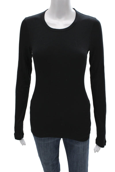 Splendid Womens Basic Black Long Sleeve T-Shirt Size M