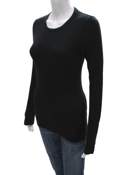 Splendid Womens Basic Black Long Sleeve T-Shirt Size M