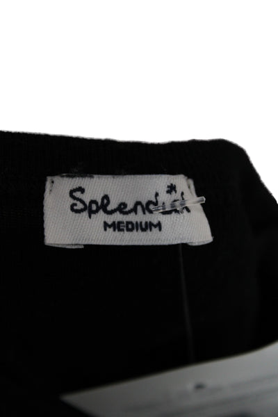 Splendid Womens Basic Black Long Sleeve T-Shirt Size M