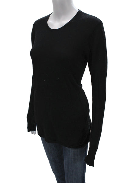 Theory Womens Basic Black Long Sleeve T-Shirt Size M