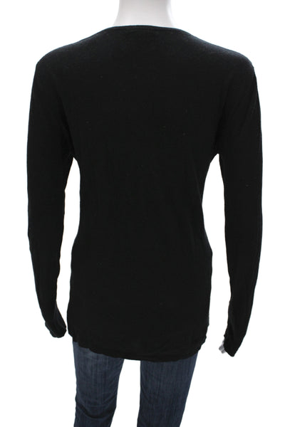Theory Womens Basic Black Long Sleeve T-Shirt Size M