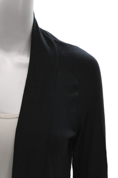 Splendid Women Black Long Sleeve Solid Cardigan Size M