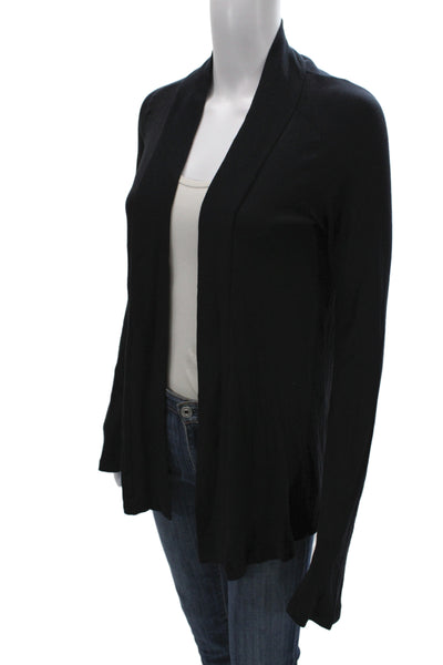 Splendid Women Black Long Sleeve Solid Cardigan Size M