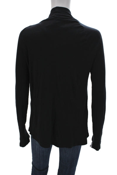 Splendid Women Black Long Sleeve Solid Cardigan Size M