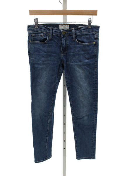 Frame Womens Ankle Skinny Jeans Dark Blue Mid Rise Size 26