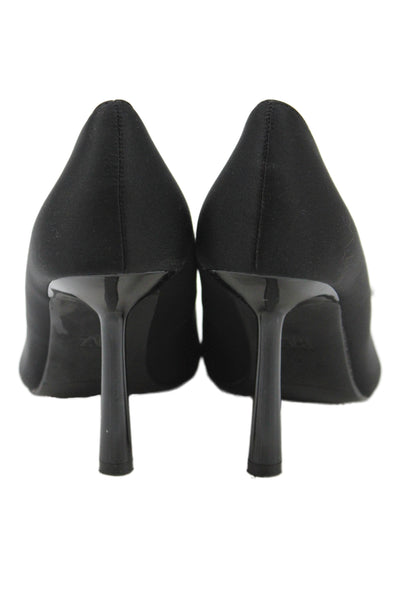 Zara Women's Pointed Toe Embellish Stiletto Shoes Black Size 39