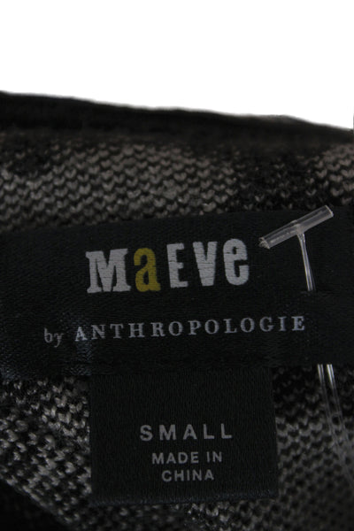 Maeve Anthropologie Women Black Heart Graphic Pullover Long Sleeve Size S