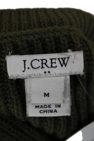 J Crew Unisex Green 100% Cotton Sleeveless Crew Neck Vest Sweater Size M