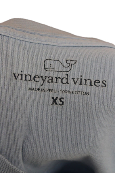 Vineyard Vines Women T-Shirt Light Blue Flag Graphic Short Sleeve Size XS