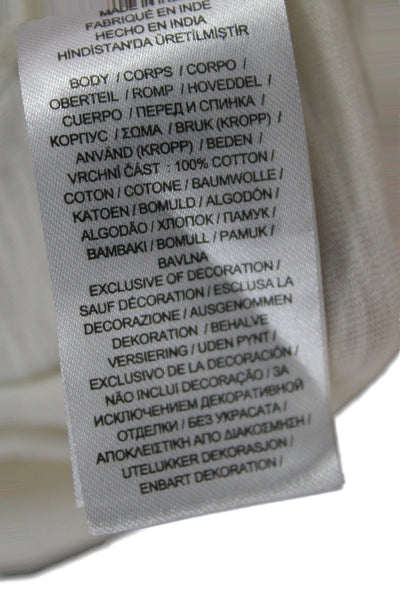 Lauren Ralph Lauren Women Tunic Blouse Beige Geometric Short Sleeve Size M