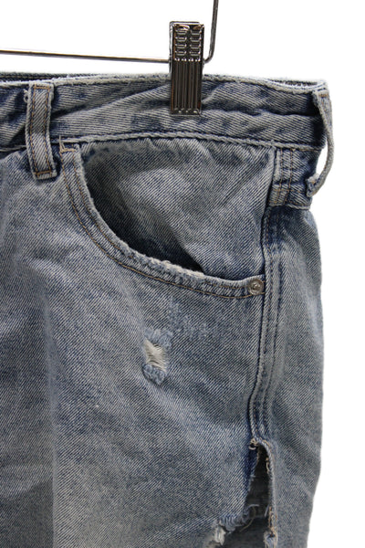 We The Free Unisex Light Blue Denim Cotton Grunge Button Shorts Size 29