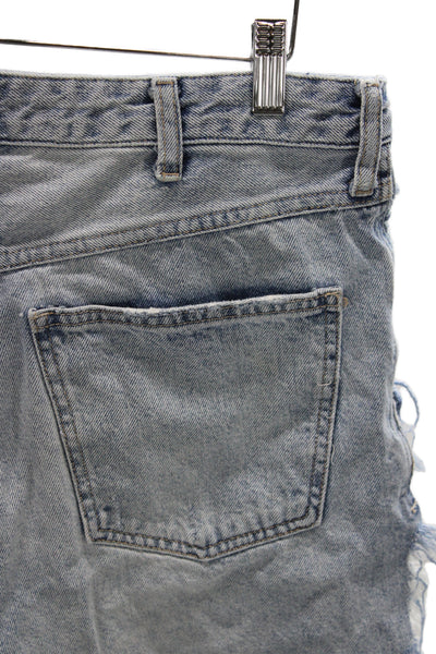 We The Free Unisex Light Blue Denim Cotton Grunge Button Shorts Size 29