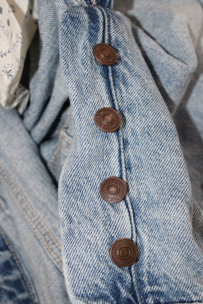We The Free Unisex Light Blue Denim Cotton Grunge Button Shorts Size 29