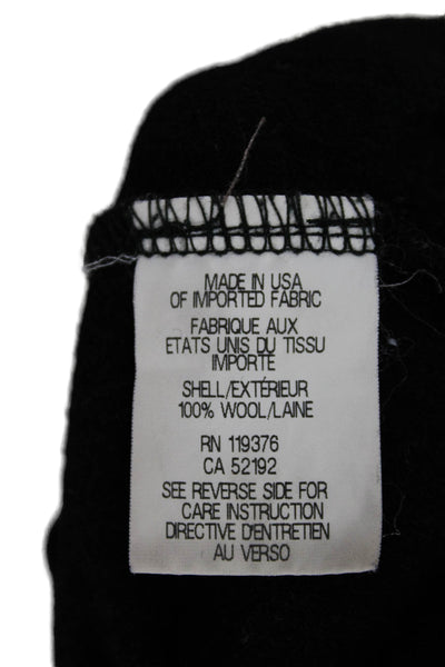 Helmut Lang Women Black Wool Bodycon Sheath Short Sleeve Mini Dress Size M